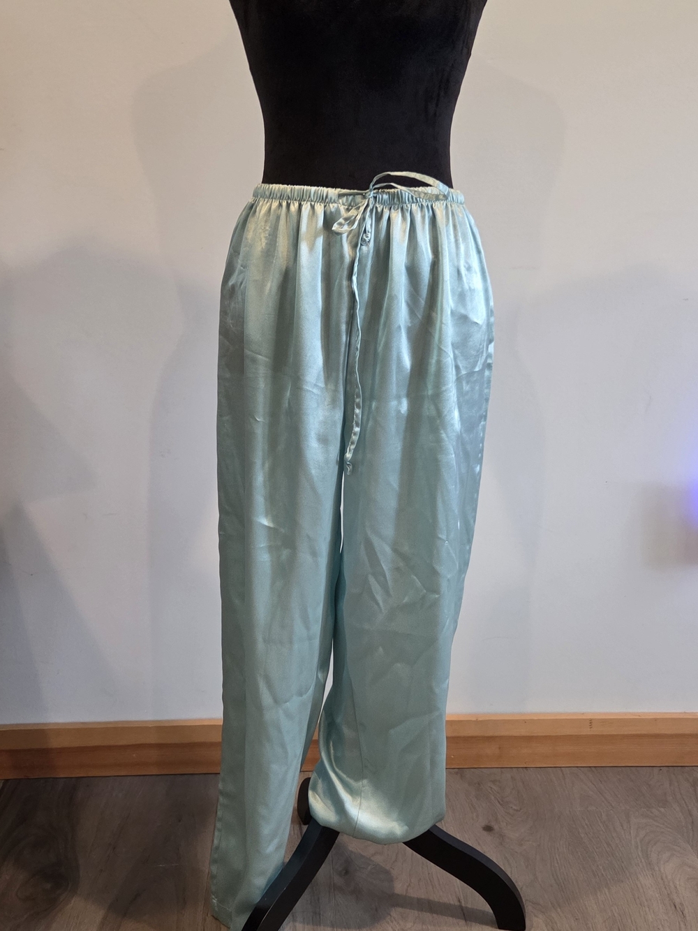 Cabernet Womens Mint Satin Drawstring Joggers-size PM